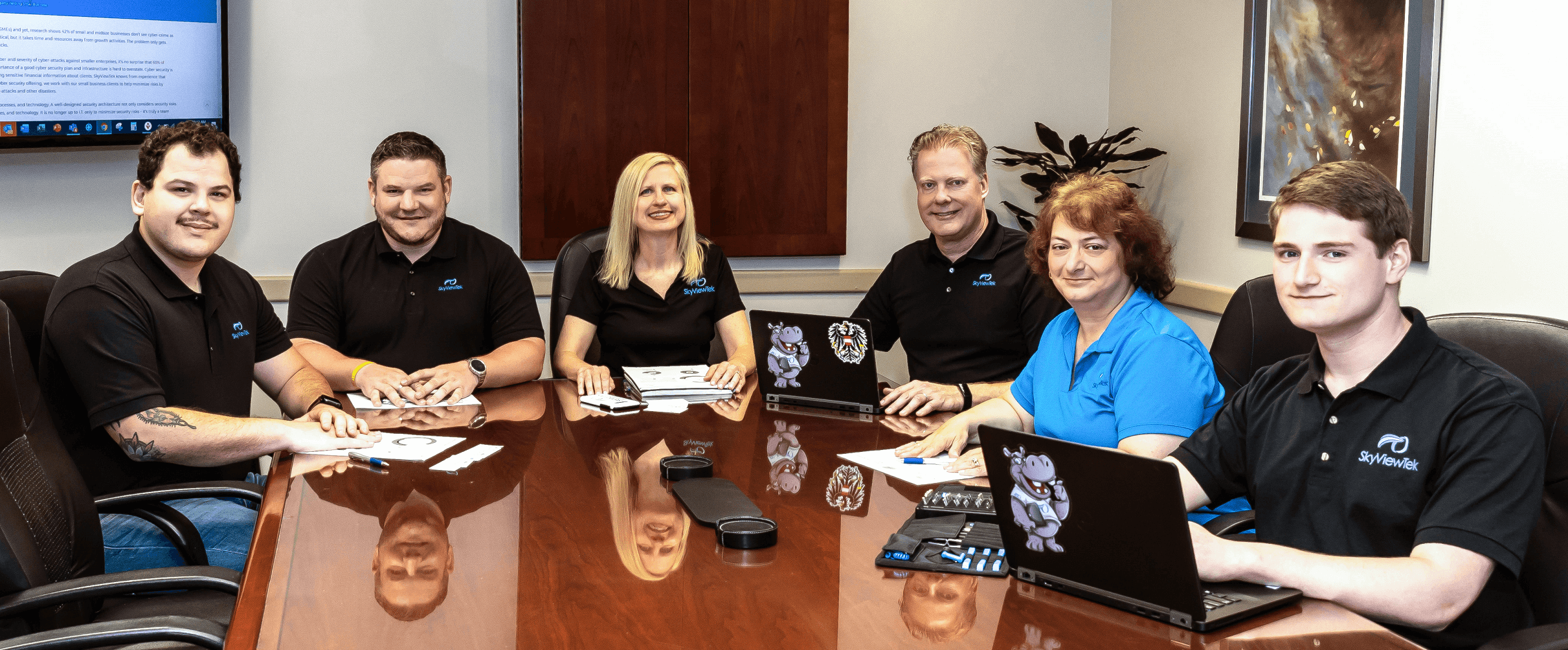 Pictured is the SkyViewTek team from an early March meeting. From left to right: Eric Gibbs, Bernie Orglmeister, Susan Dykas, and Andrea Blenk. We are here for you.