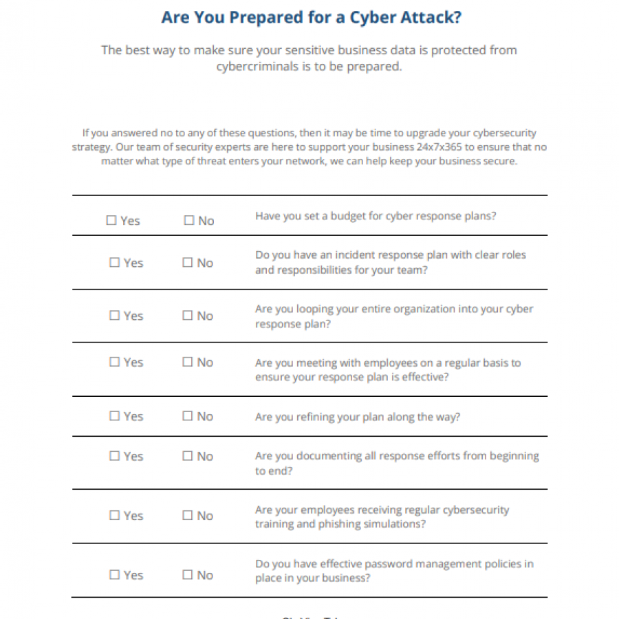 Cyber Threat Preparation Checklist | Cyber Security Resources | SkyViewTek