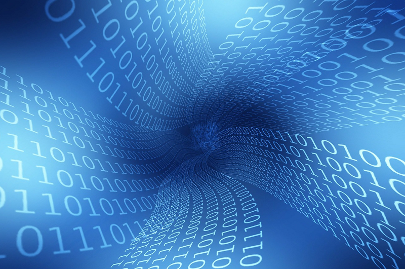 binary data swirling on blue background-managed-IT-services-proactive-monitoring-SkyViewTek